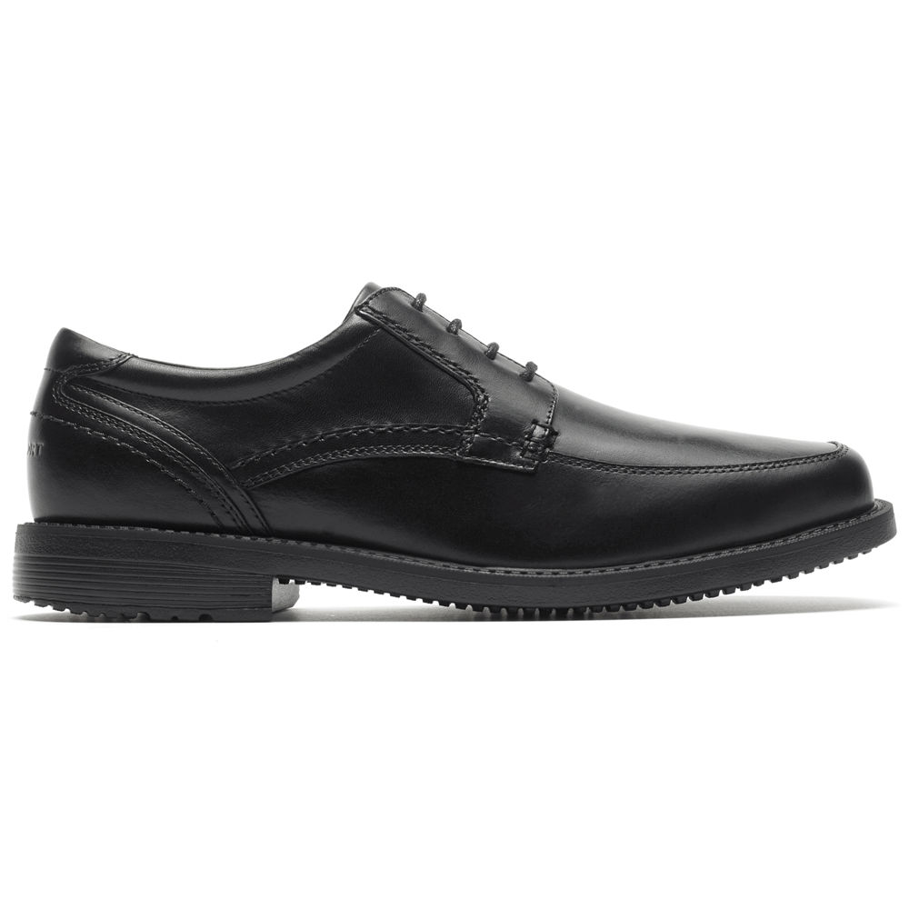 Rockport Mens Lace Up Black - Style Leader 2 Apron Toe - UK 318-WOZUIT